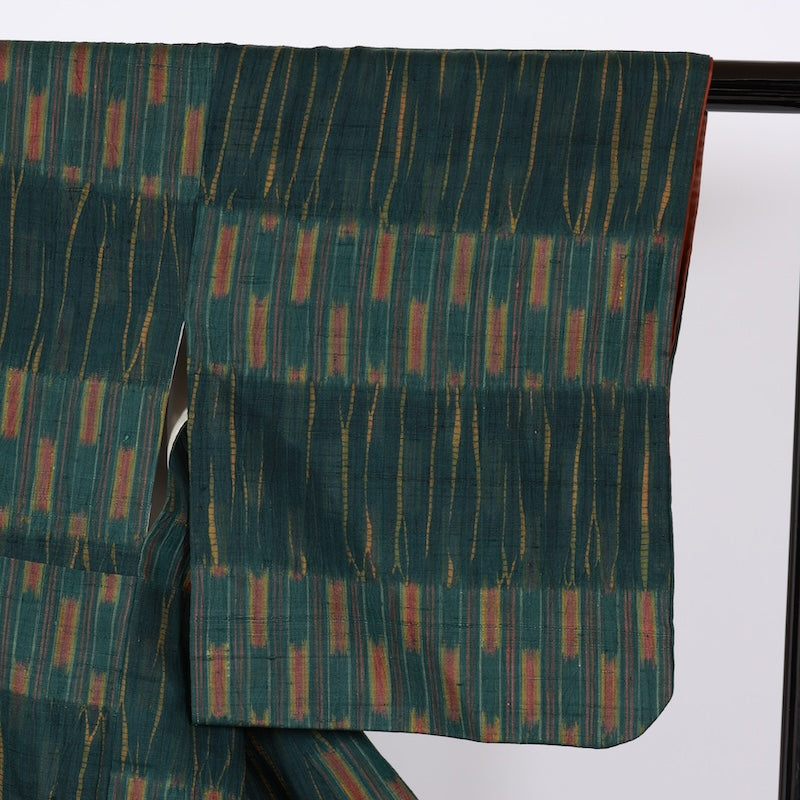 Japanese kimono used <Tsumugi> L-size silk 100% /B747