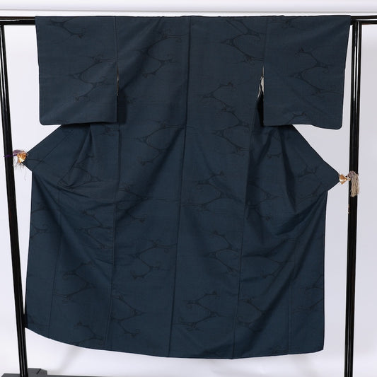 Japanese kimono used <Tsumugi> S-size silk 100% /B728