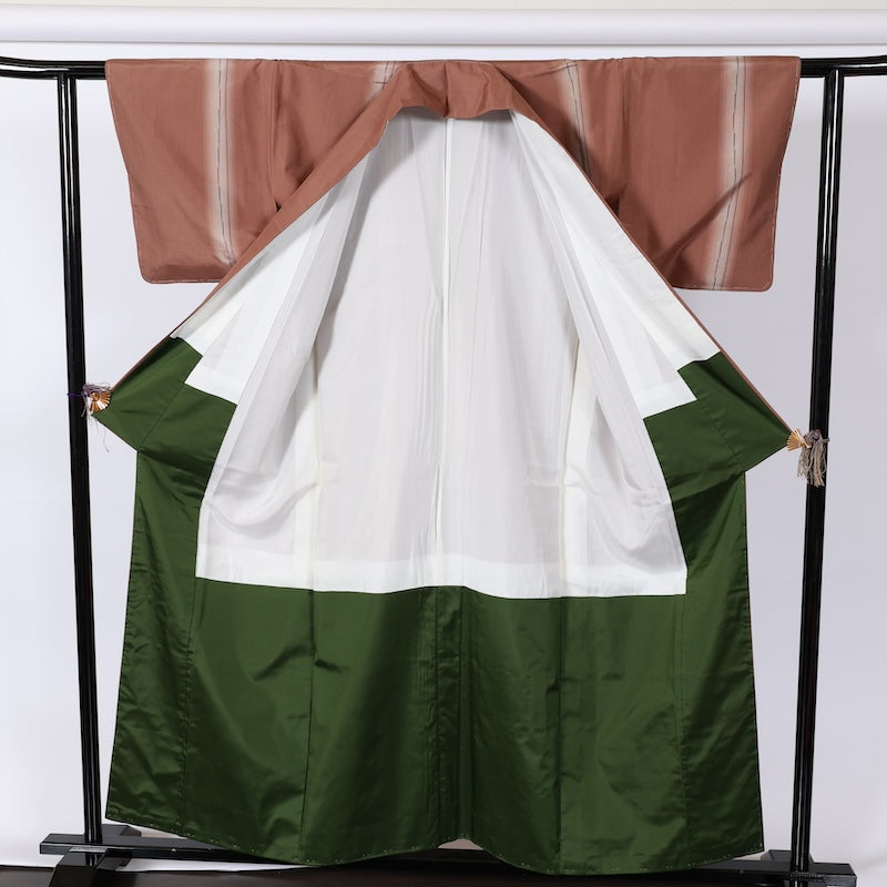 Japanese kimono Unused New <Tsumugi> Msize silk 100% /B730