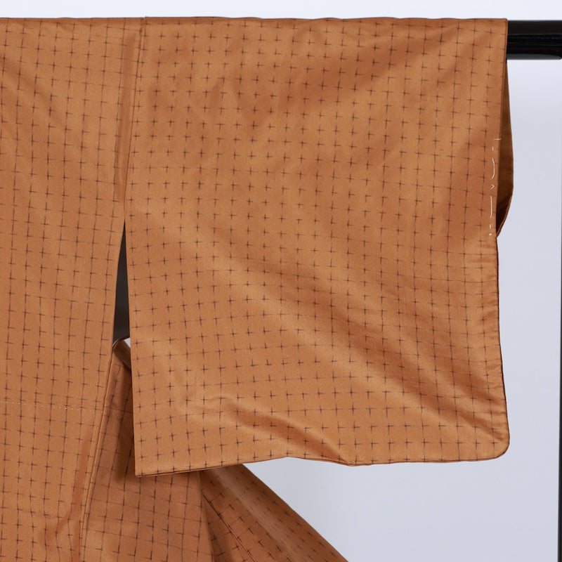 Japanese kimono used <Tsumugi> Msize silk 100% /B729