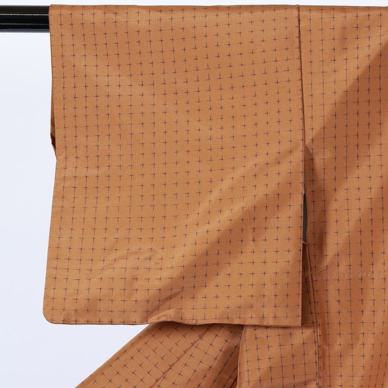Japanese kimono used <Tsumugi> Msize silk 100% /B729