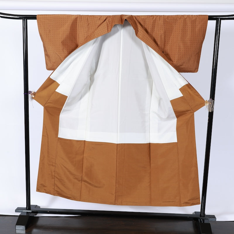 Japanese kimono used <Tsumugi> Msize silk 100% /B729