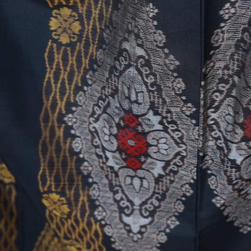 Japanese kimono used <Tsumugi> Msize silk 100% /T388