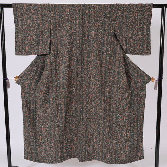 Japanese kimono (Komon) S-size 100% silk / B100