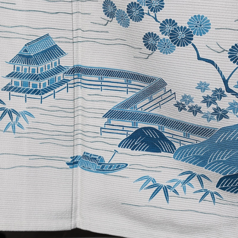 Japanese kimono used <houmongi> Msize silk 100% /T389