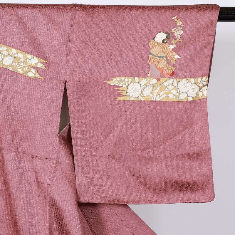 Japanese kimono (Tsukesage) M-size 100% silk K171