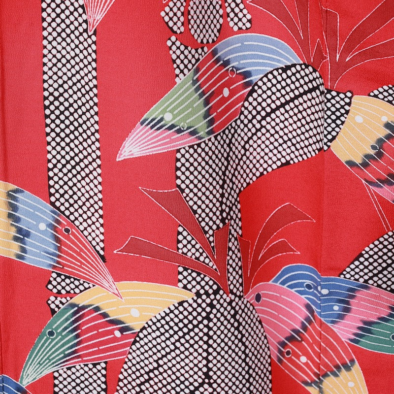 Long-sleeved kimono Used Size M (Furisode)100%Silk/K92