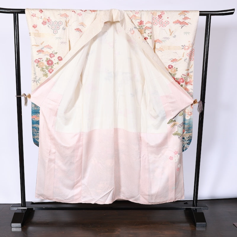 Long-sleeved kimono Used Size M (Furisode)100%Silk/K98