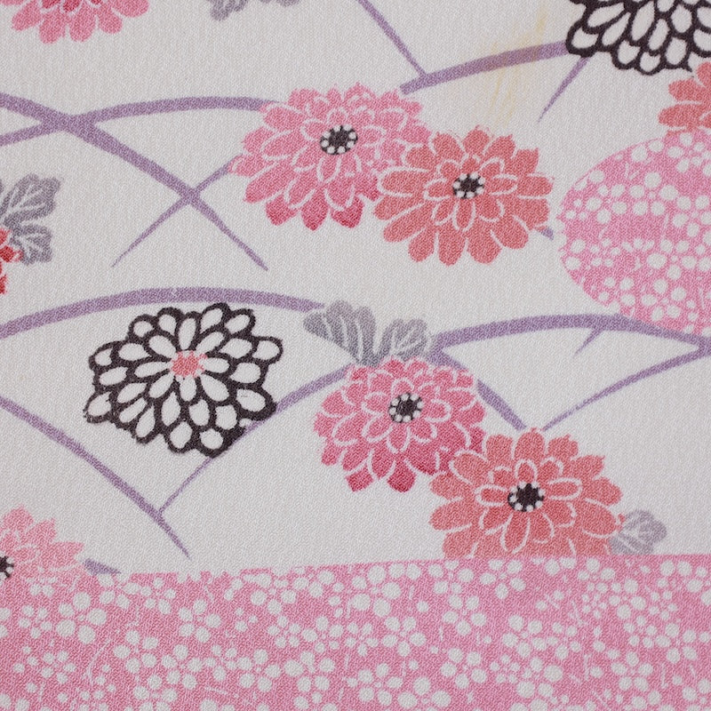 Japanese kimono used <Komon> L-size silk 100% /B798