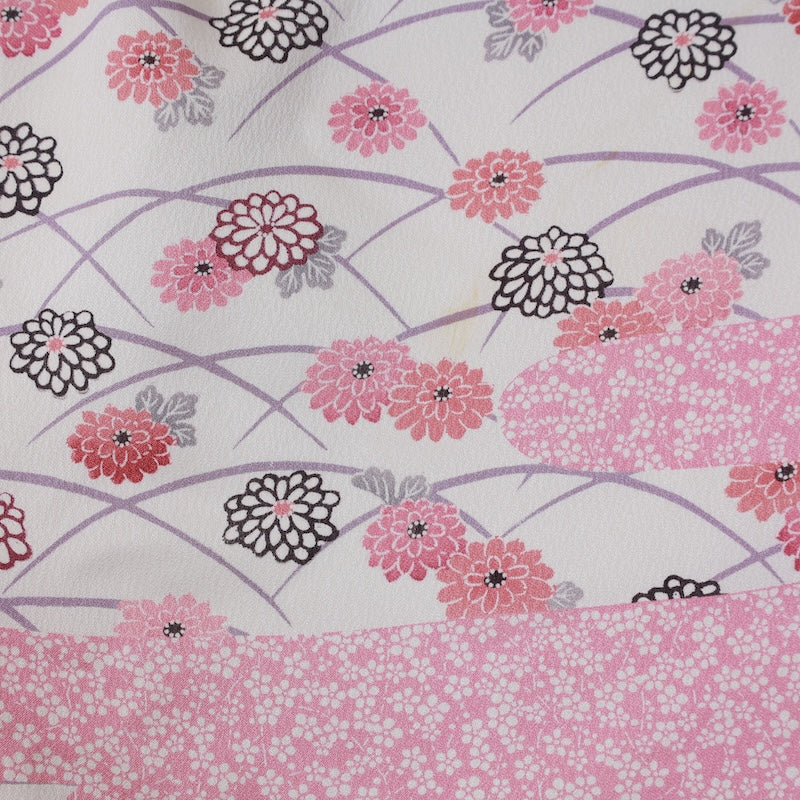 Japanese kimono used <Komon> L-size silk 100% /B798