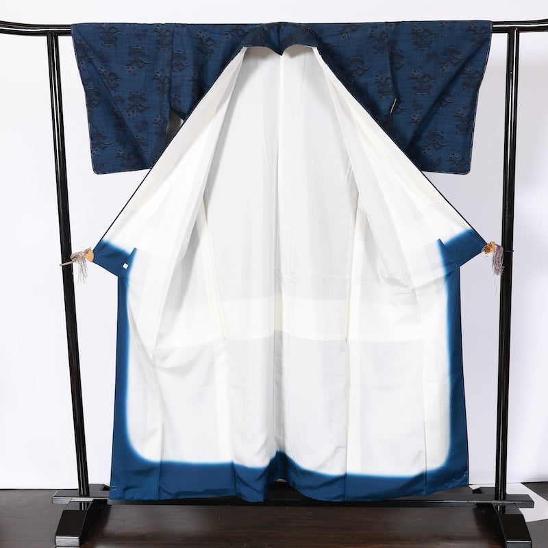 Japanease kimono New (tsumugi)size-M silk 100%/K138