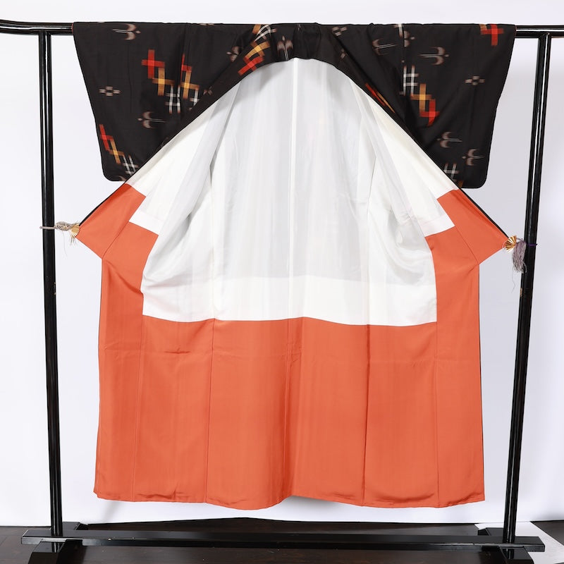 Japanease kimono used(tsumugi)size-S silk 100%/K137