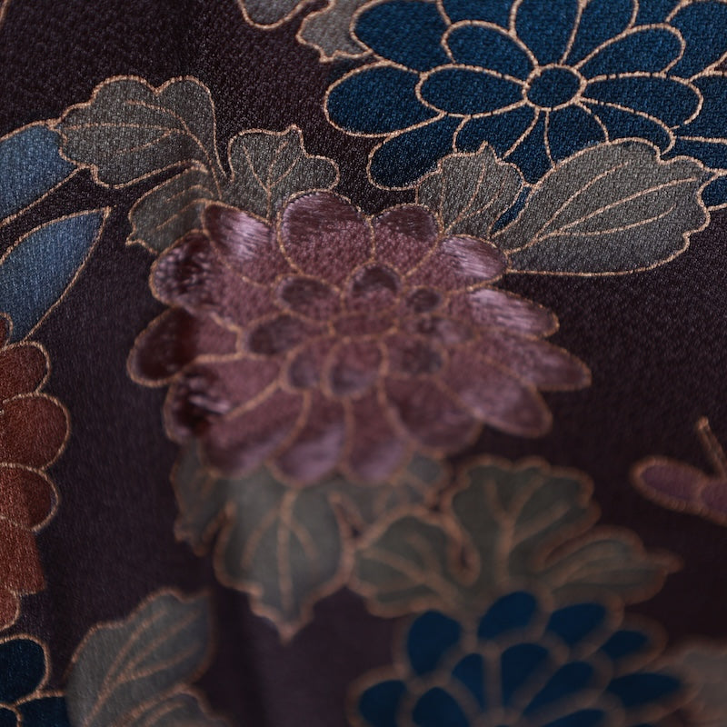 Japanese kimono used <houmongi> M-size silk 100% /B802