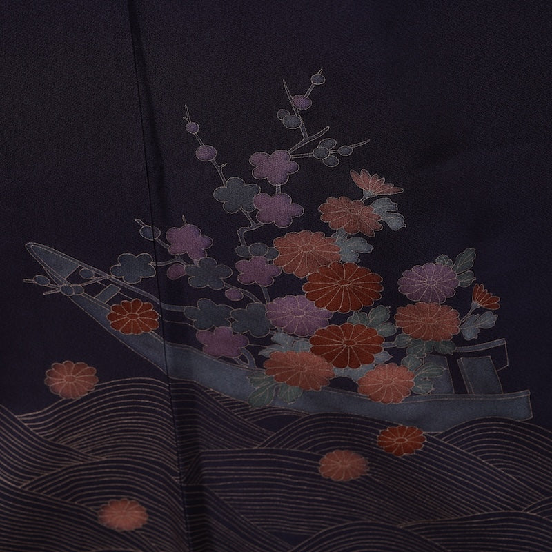Japanese kimono used <houmongi> M-size silk 100% /B802