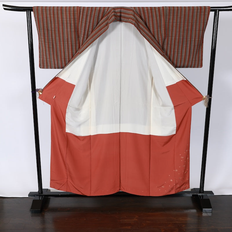 Japanese kimono Unused New <Komon> Msize silk 100% /B800