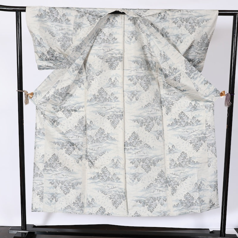 Japanease kimono used(tsumugi)size-S silk 100%/K142