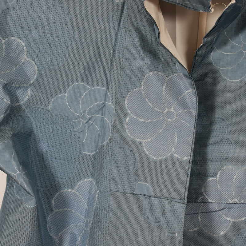 Japanese kimono used <Tsumugi> M-size silk 100% /B786