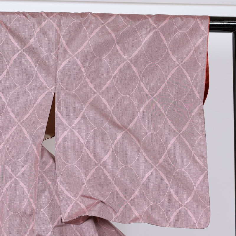 Japanese kimono used <Tsumugi> L-size silk 100% /B784