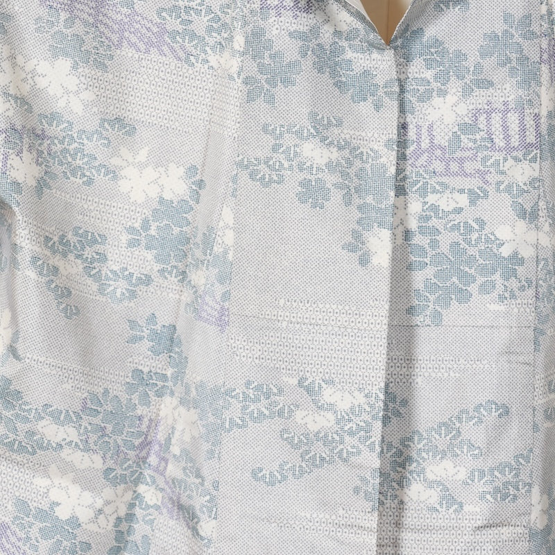 Japanese kimono used <Tsumugi> M-size silk 100% /B788