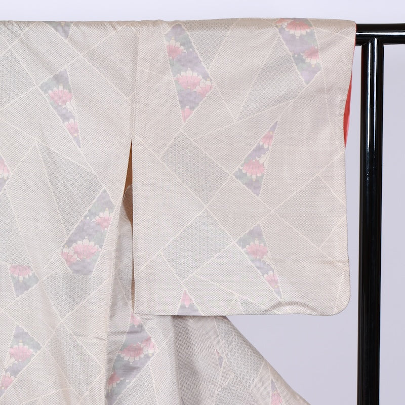 Japanese kimono used <Tsumugi> M-size silk 100% /B785