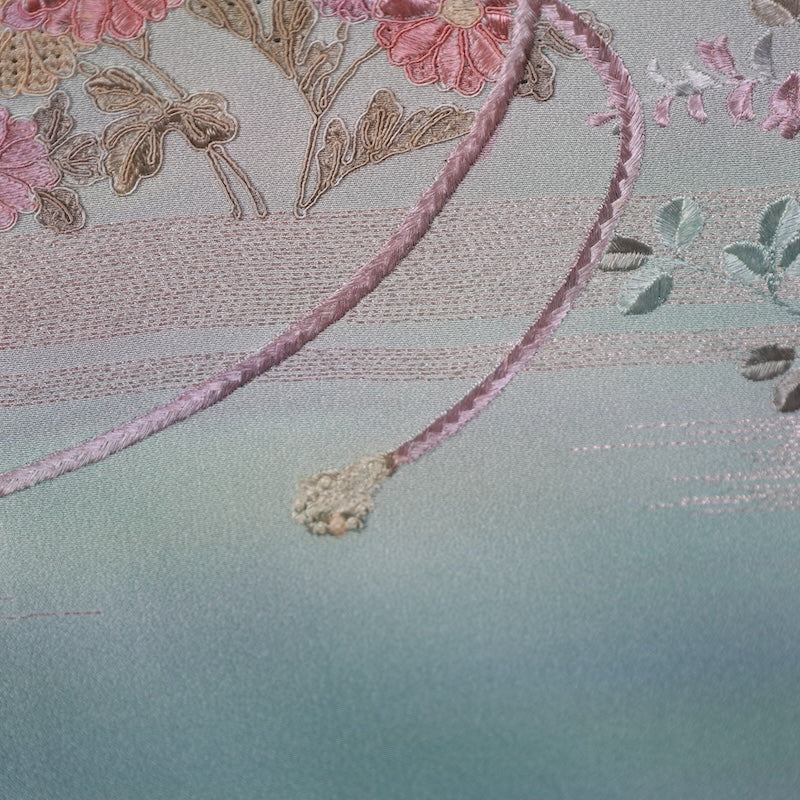 Japanese kimono used <houmongi> M-size silk 100% /B768