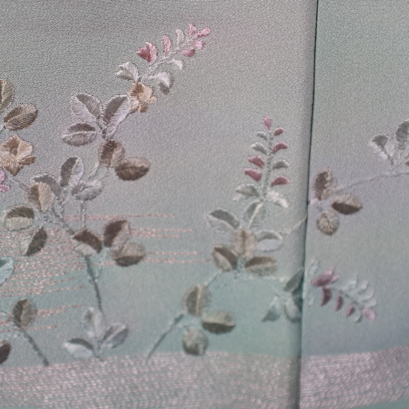Japanese kimono used <houmongi> M-size silk 100% /B768