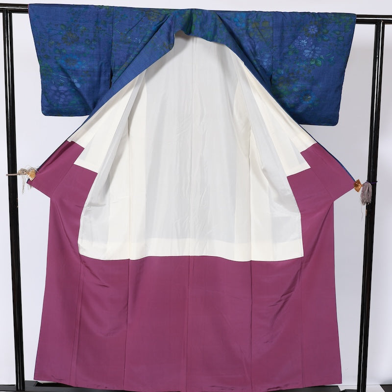 Japanease kimono used(tsumugi)size-M silk 100%/K159