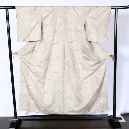 Japanease kimono used(tsumugi)size-M silk 100%/K149