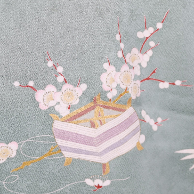 Japanese kimono used <irotomesode> L-size silk 100% /B805