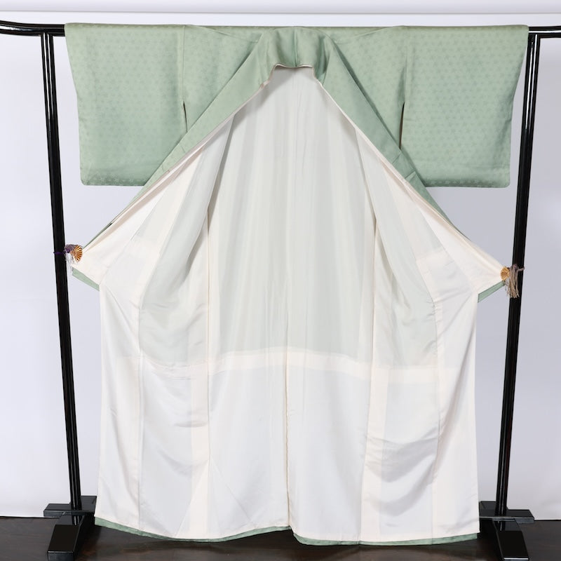 Japanese kimono used <irotomesode> L-size silk 100% /B805