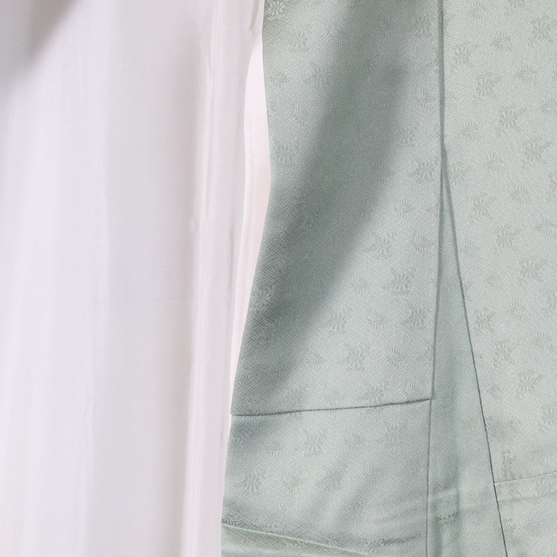 Japanese kimono used <irotomesode> L-size silk 100% /B805