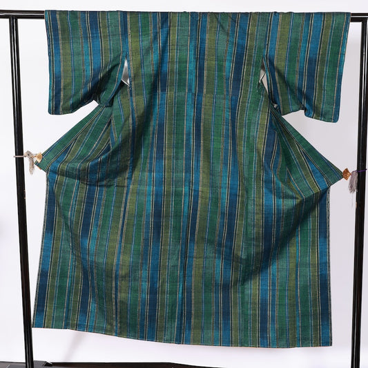 Japanease kimono Mew(tsumugi)size-S silk 100%/K168