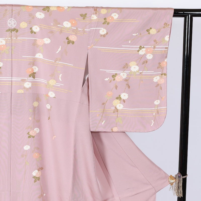 Japanese kimono Unused New <houmongi> L-size silk 100% /B840