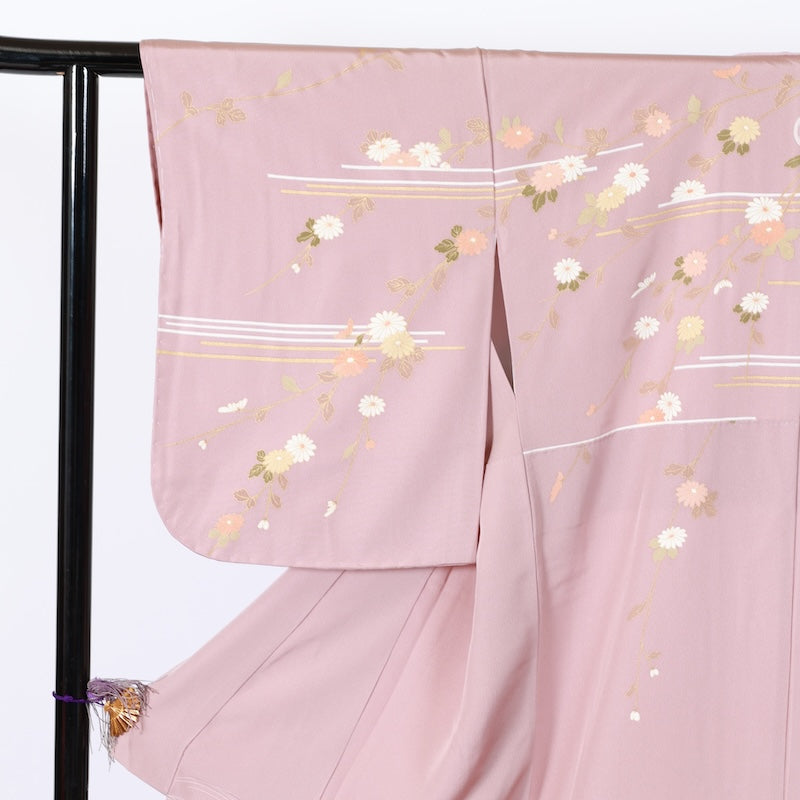 Japanese kimono Unused New <houmongi> L-size silk 100% /B840