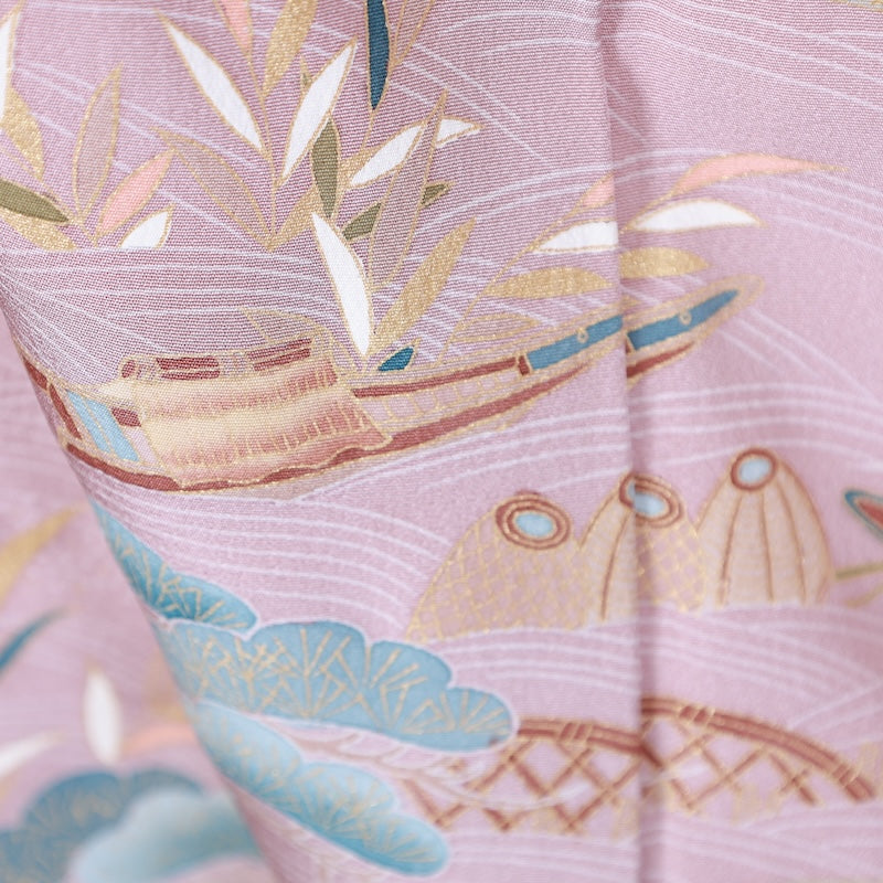 Japanese kimono Unused New <houmongi> L-size silk 100% /B840