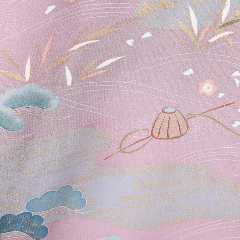 Japanese kimono Unused New <houmongi> L-size silk 100% /B840