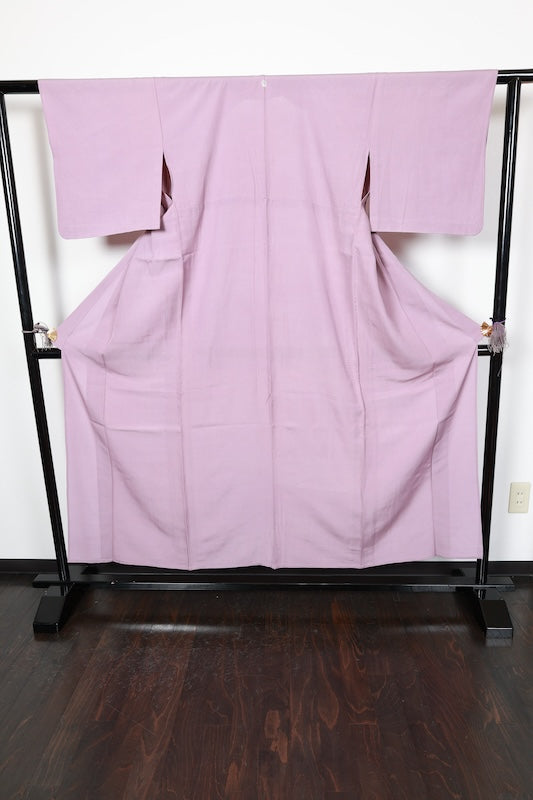 Japan used kimono Summer color plain Lo light purple b30