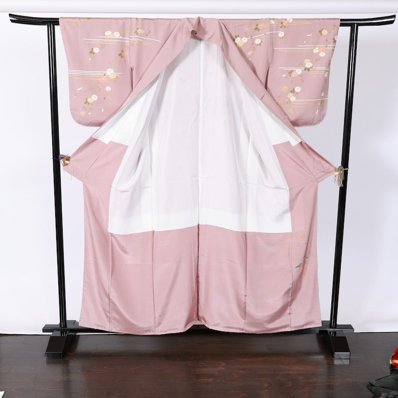 Japanese kimono Unused New <houmongi> L-size silk 100% /B840