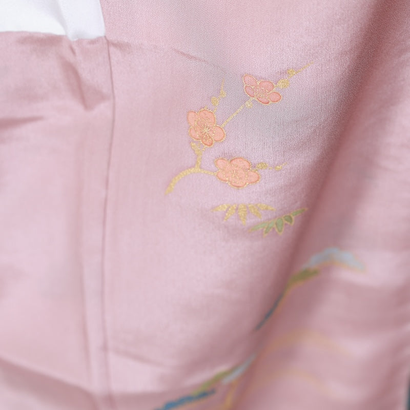 Japanese kimono Unused New <houmongi> L-size silk 100% /B840