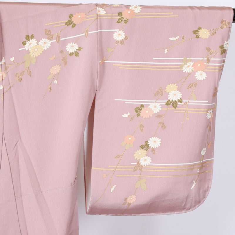 Japanese kimono Unused New <houmongi> L-size silk 100% /B840