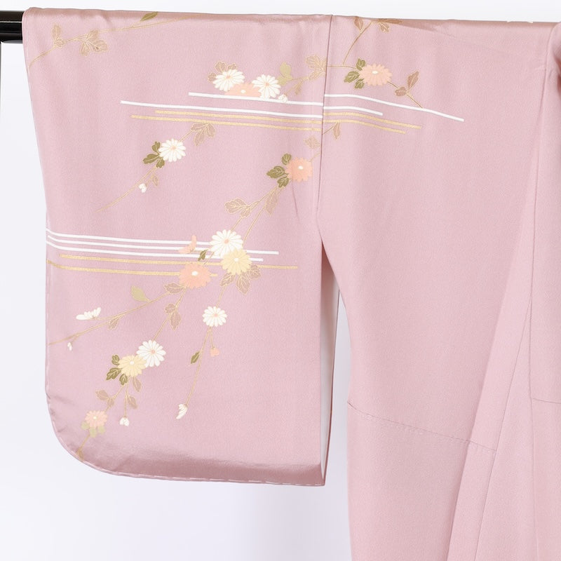 Japanese kimono Unused New <houmongi> L-size silk 100% /B840