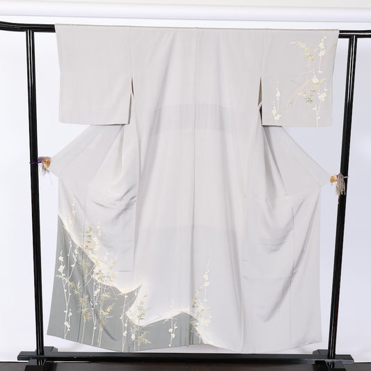 Japanese kimono used <houmongi> M-size silk 100% /B809