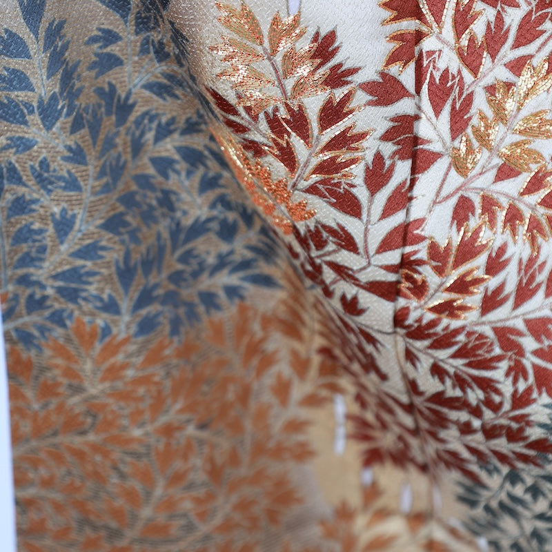 Japanese kimono used <Irotomesode> L-size silk 100% /B813