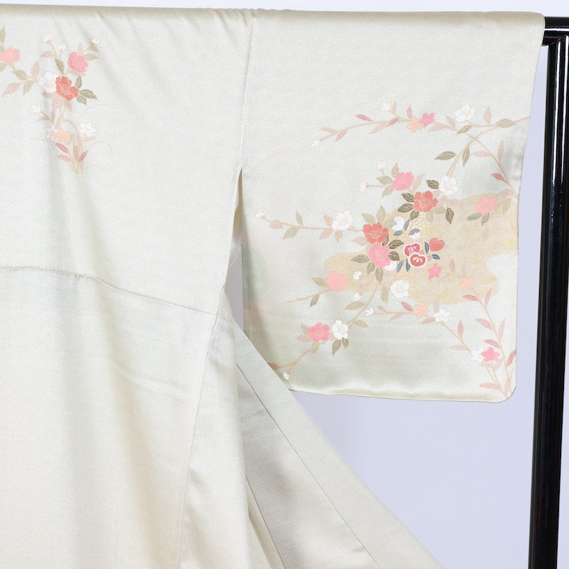 Japanese kimono Unused New <houmongi> L-size silk 100% /B836