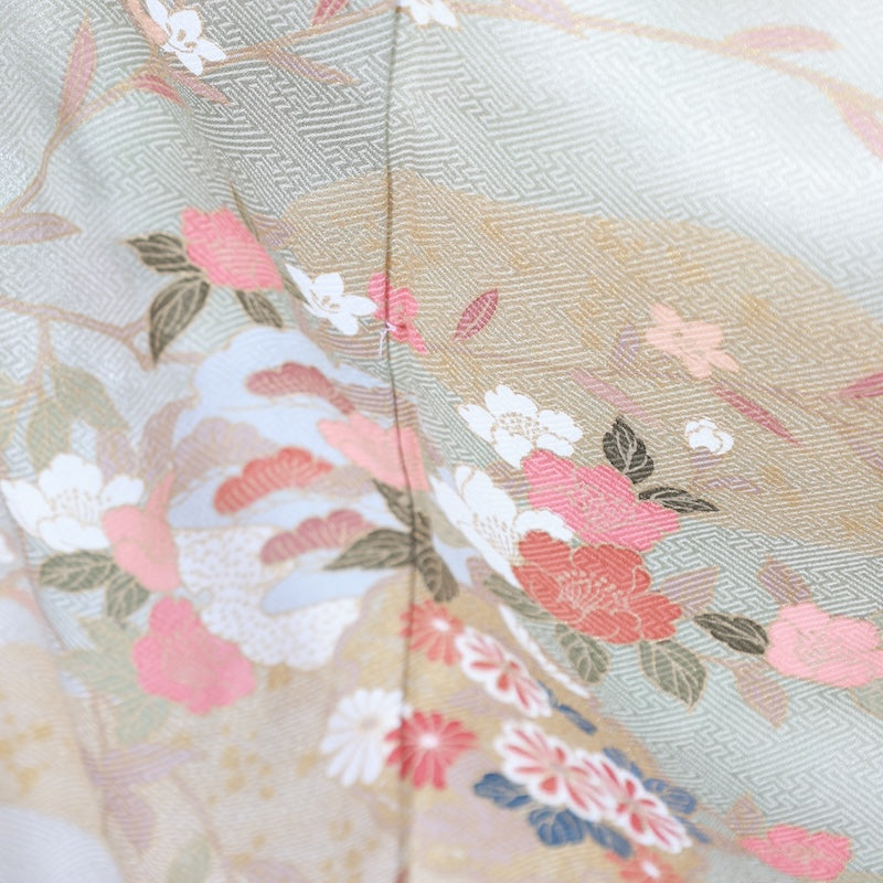 Japanese kimono Unused New <houmongi> L-size silk 100% /B836