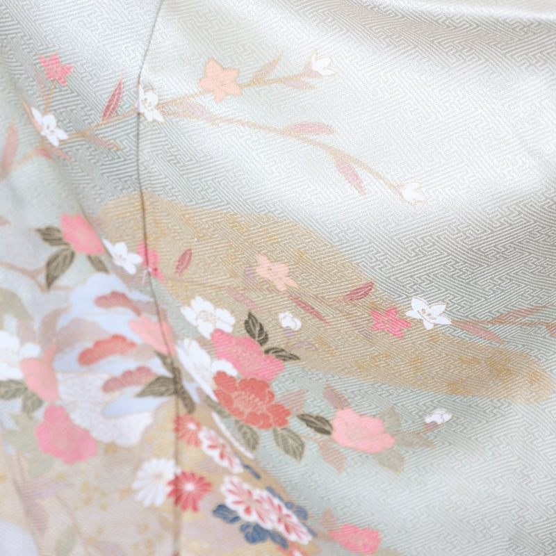 Japanese kimono Unused New <houmongi> L-size silk 100% /B836