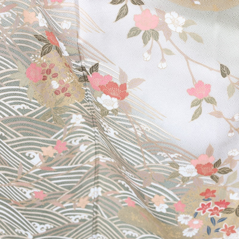 Japanese kimono Unused New <houmongi> L-size silk 100% /B836