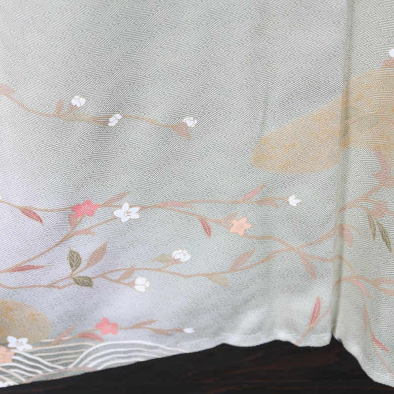 Japanese kimono Unused New <houmongi> L-size silk 100% /B836