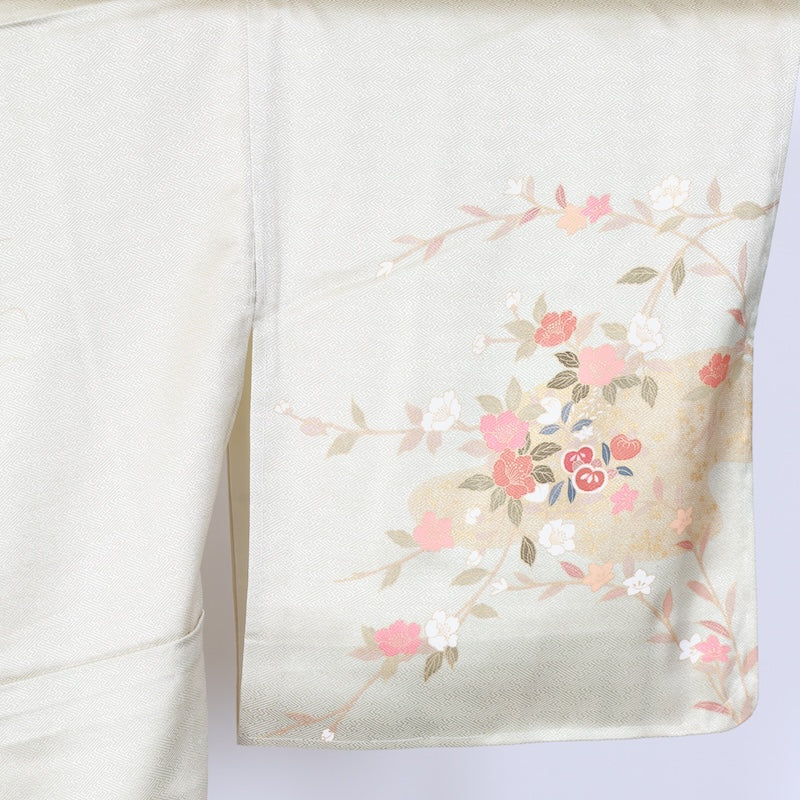 Japanese kimono Unused New <houmongi> L-size silk 100% /B836
