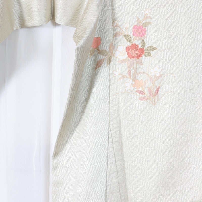 Japanese kimono Unused New <houmongi> L-size silk 100% /B836
